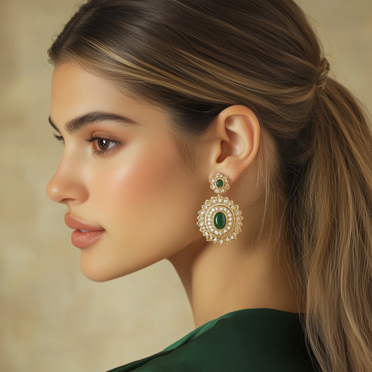 Millie - Emerald & Gold Earring